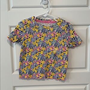 Epic Threads Yellow and Pink Floral Short Sleeve Tee